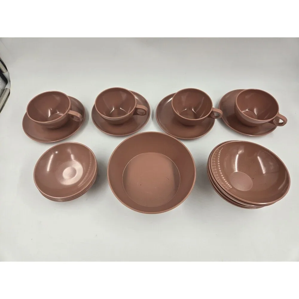 Melmac  VTG  Melamine Brown Serving Dip Berry Bowls 5